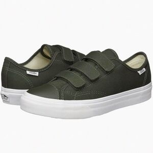 Vans Prison Issue Olive Green Sneakers Velcro Shoes M 8 W 9.5